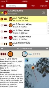 Searchable descent list